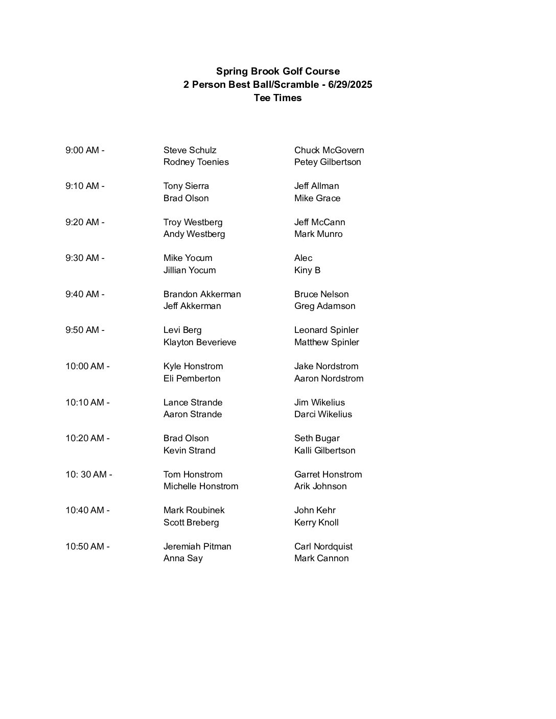 2 Person BB_Scramble Tee Times